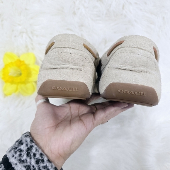 Coach Slipper Sand Suede Fleece Shearling Moccasin Sz.11 - Picture 10 of 10